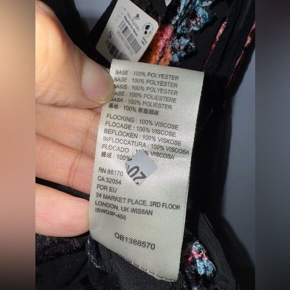 Free People womens Tied To You Tank in Dark Combo Sheer Velvet Burnout S NWT - Picture 7 of 9